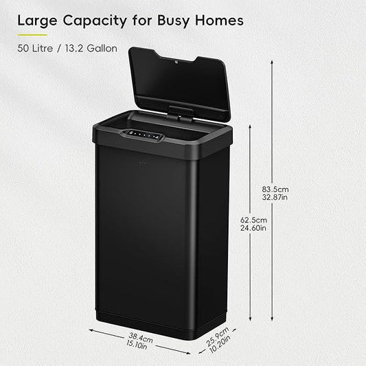EKO Mirage-T 50 Liter / 13.2 Gallon Touchless Rectangular Motion Sensor Trash - Image 2