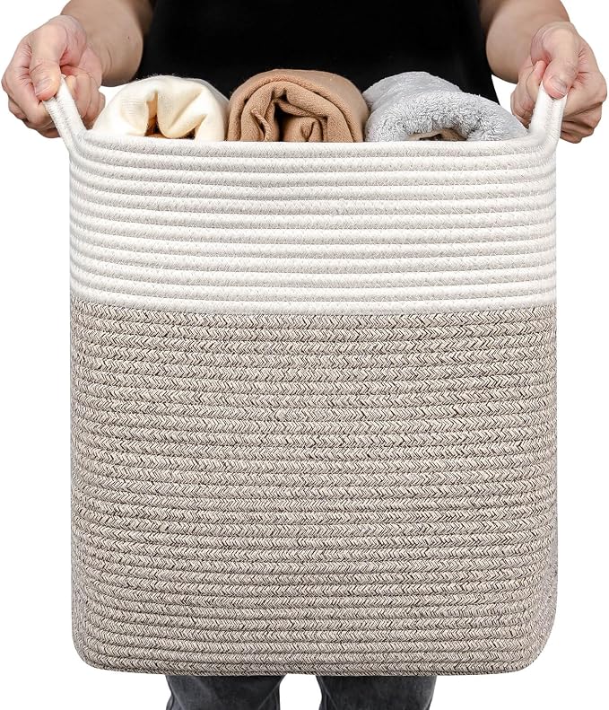 Medium and Large Woven Basket//With Handle, Used by Laughbird