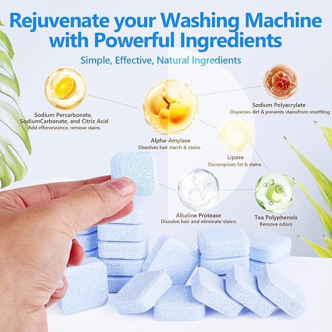 36Pack Washing Machine Cleaner Tablets-18 Month Supply, Washer Machine Cleaner - Image 2