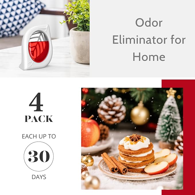 Air Freshener for Home, 4 Pack, Apple Cinnamon, Odor Eliminator for Small Area - Image 2