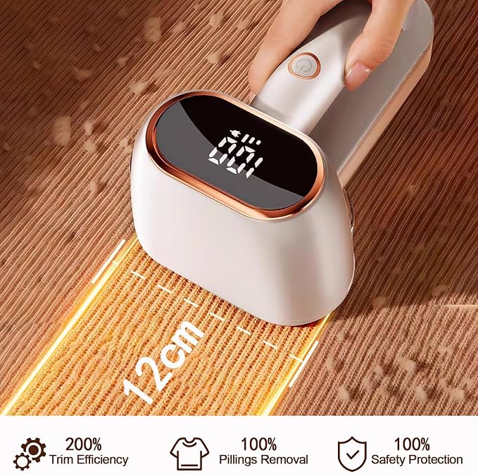 Dual-Head Fabric Shaver, Rechargeable Electric Lint Remover, 3-Speed Lint - Image 3