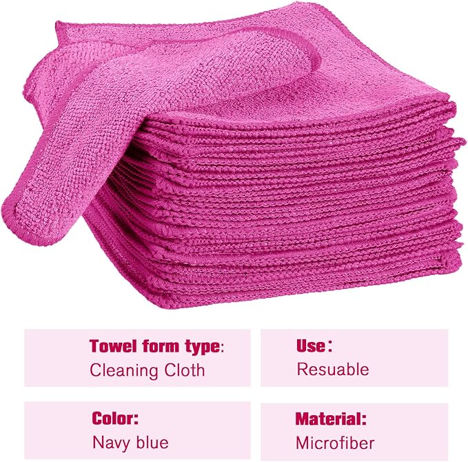 Tanlade Microfiber Cleaning Cloth 6"x6" Cleaning Rags Reasonable Kitchen Towels - Image 3