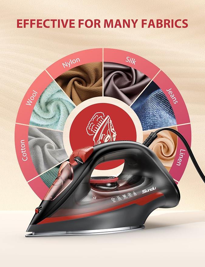 Burst steam Iron for Clothes, Automatic Shutoff, Light Weight, 1500W Iron - Image 2