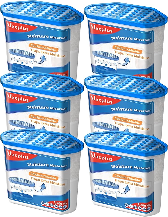 Vacplus Moisture Absorbers 6 Pack, 32.0 Oz Portable Humidity Absorber Boxes by Vacplus