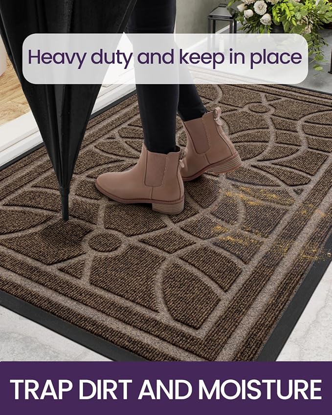 DEXI Front Door Mat Outside Entrance, Heavy Duty Non Slip Low Profile Doormat - Image 5