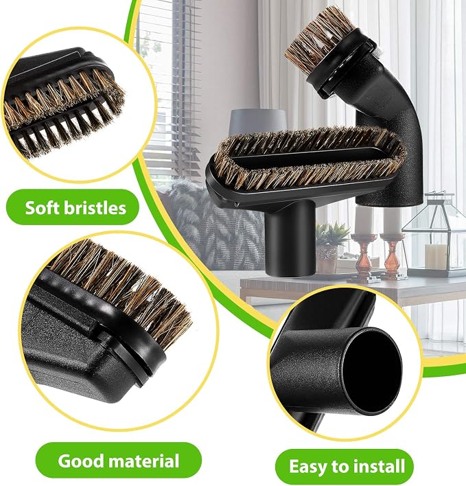 Honoson 2 Pcs 1-1/4 Vacuum Brush Attachment Square Horse Hair Vacuum Dusting - Image 2