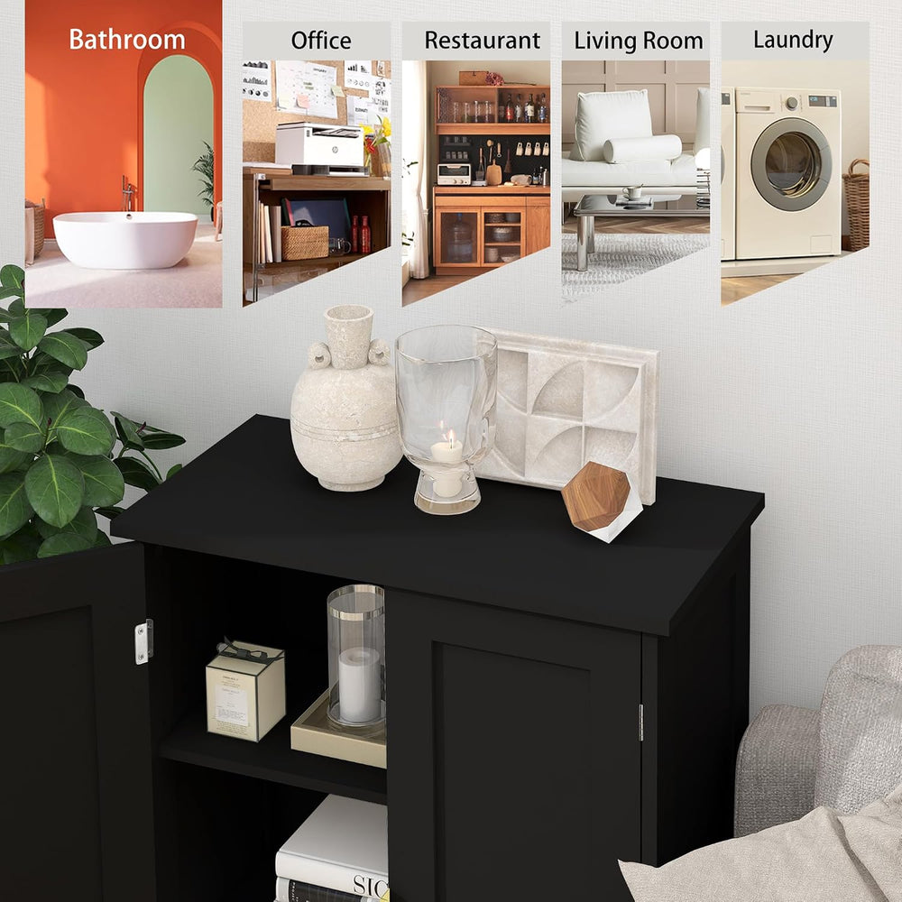 TaoHFE Black Bathroom Storage Cabinet,Bathroom Cabinets Freestanding