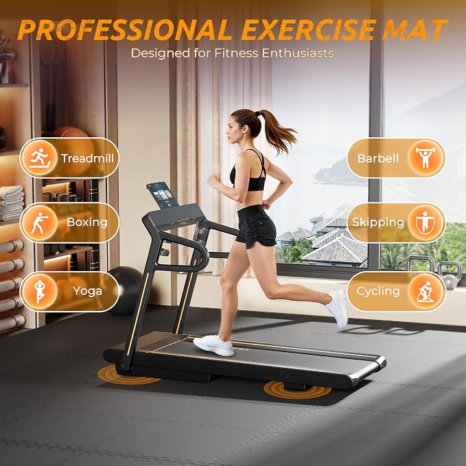 PRAISUN 0.6" Thicker Gym Mat, 12 Tiles 48 Sq Ft Workout Mats, Interlocking Foam - Image 2