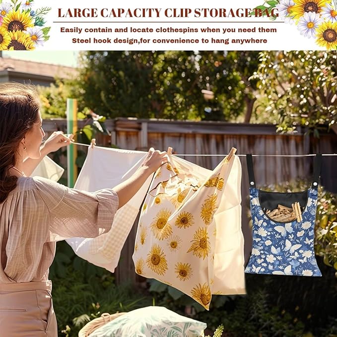 3 Pcs Butterfly and Floral Clothespin Bag - Image 5