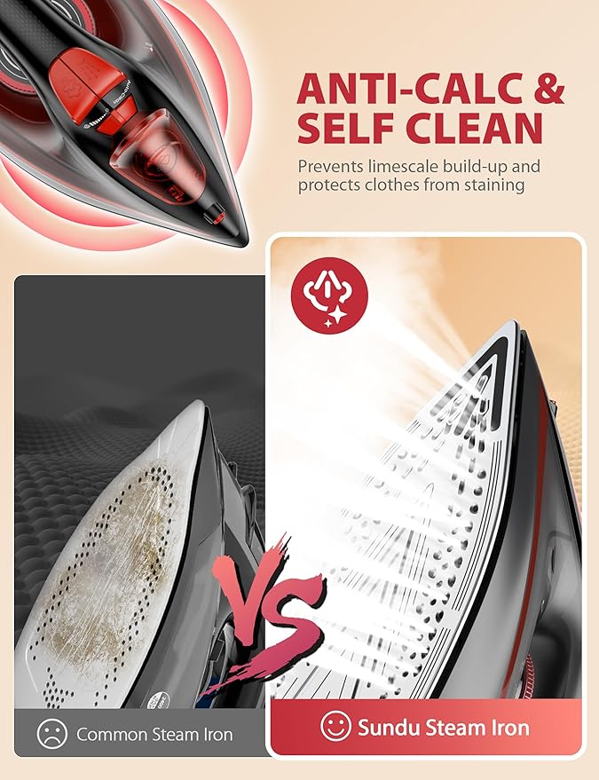 Irons Steamer for Clothes, 1500W Iron - Image 6