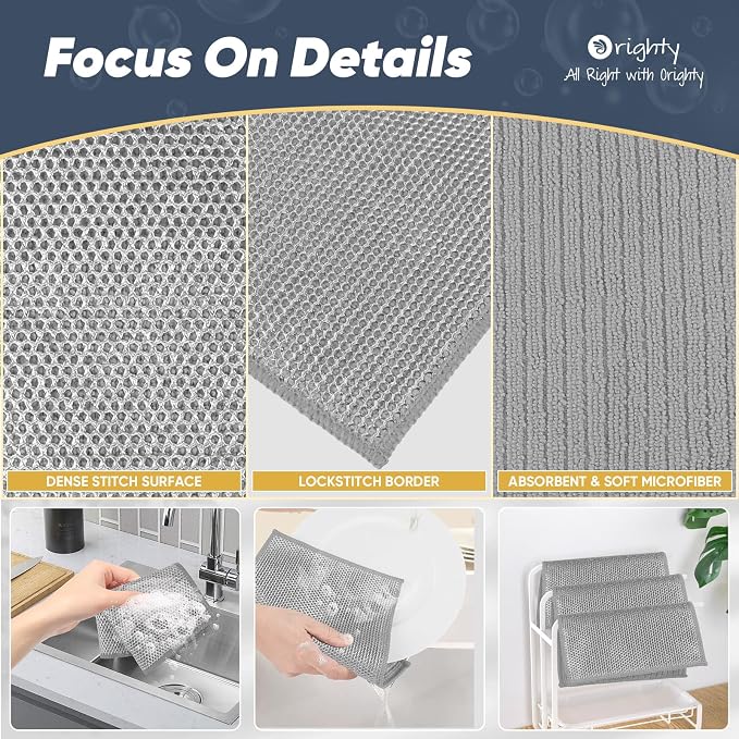 Orighty Multipurpose Wire Dishwashing Rag 12 Pcs, Upgraded Double-Layer - Image 3