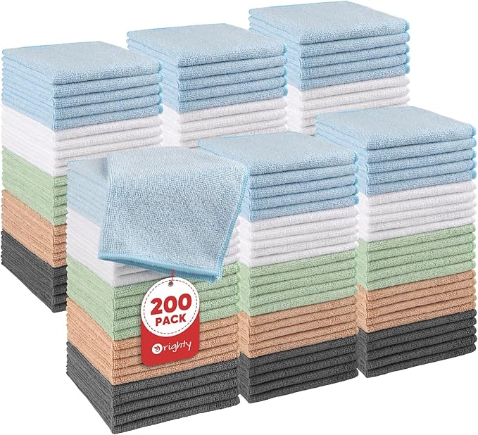 Orighty Wash Cloths Bulk Towels Set 200 Pack, Highly Absorbent and Soft Feel by AllRightinOrighty