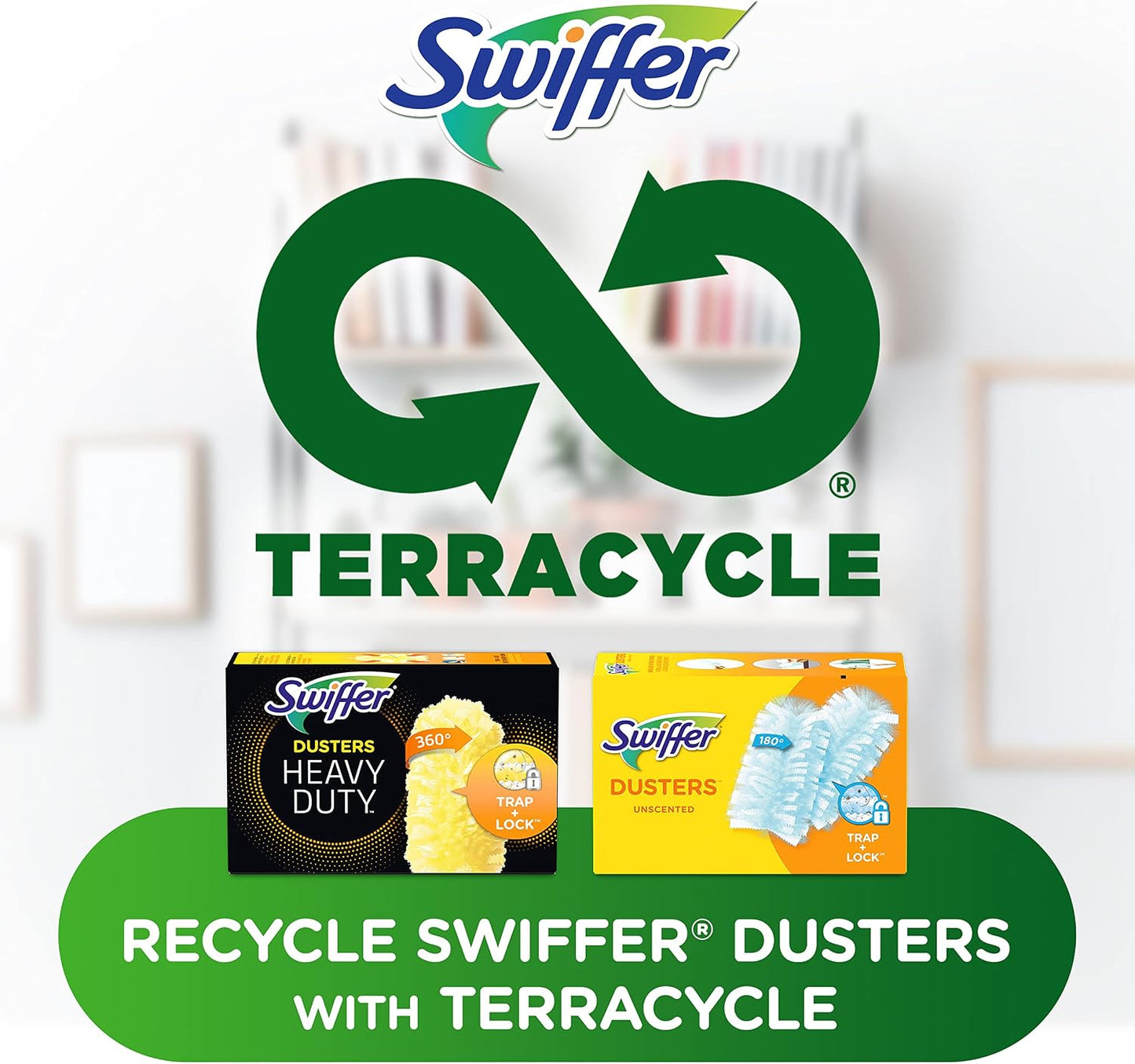 Swiffer Duster Extended Handle Starter Kit and Heavy Duty Refill Cleaning Bundle