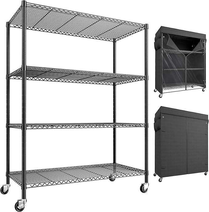 REIBII 4-Tier Storage Shelves Wire Shelving Unit by REIBII