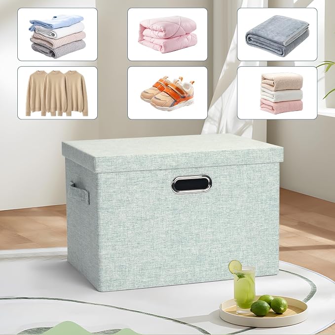 Large 17" 36 Quart Collapsible Stackable Storage Bins - Image 6