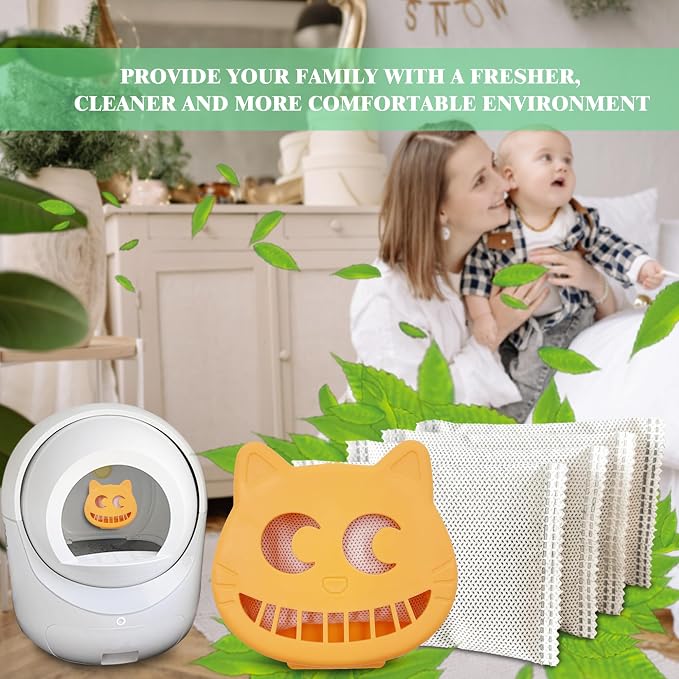 Unscented Cat Litter Box Deodorizer Kit Stick-On Activated Carbon Odor - Image 8