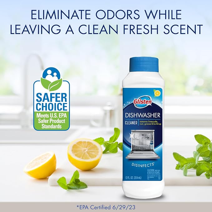 Glisten Dishwasher Cleaner, Removes Limescale, and Grease, Lemon Scent - Image 6