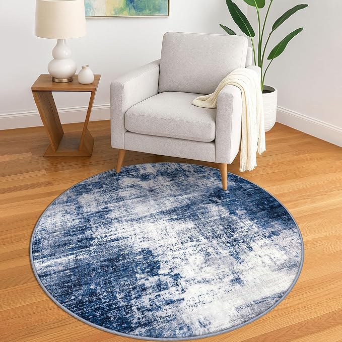IOHOUZE Round Area Rug 5 Ft Circle Entryway Rugs Round Washable Door Mat Indoor by iOhouze