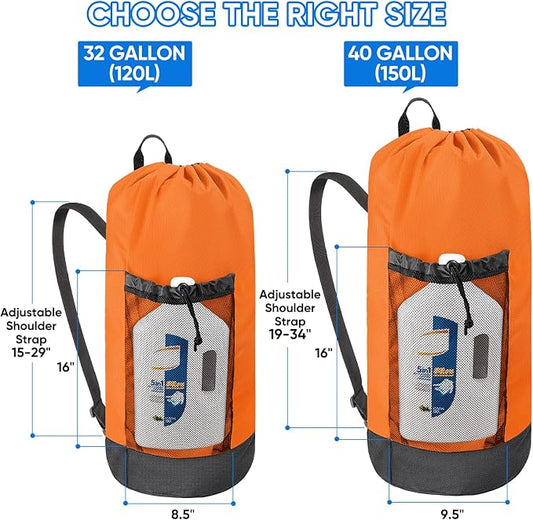 BALEINE 150L Laundry Bag Backpack, 900D Oxford Fabric Large Travel Laundry Bags - Image 2