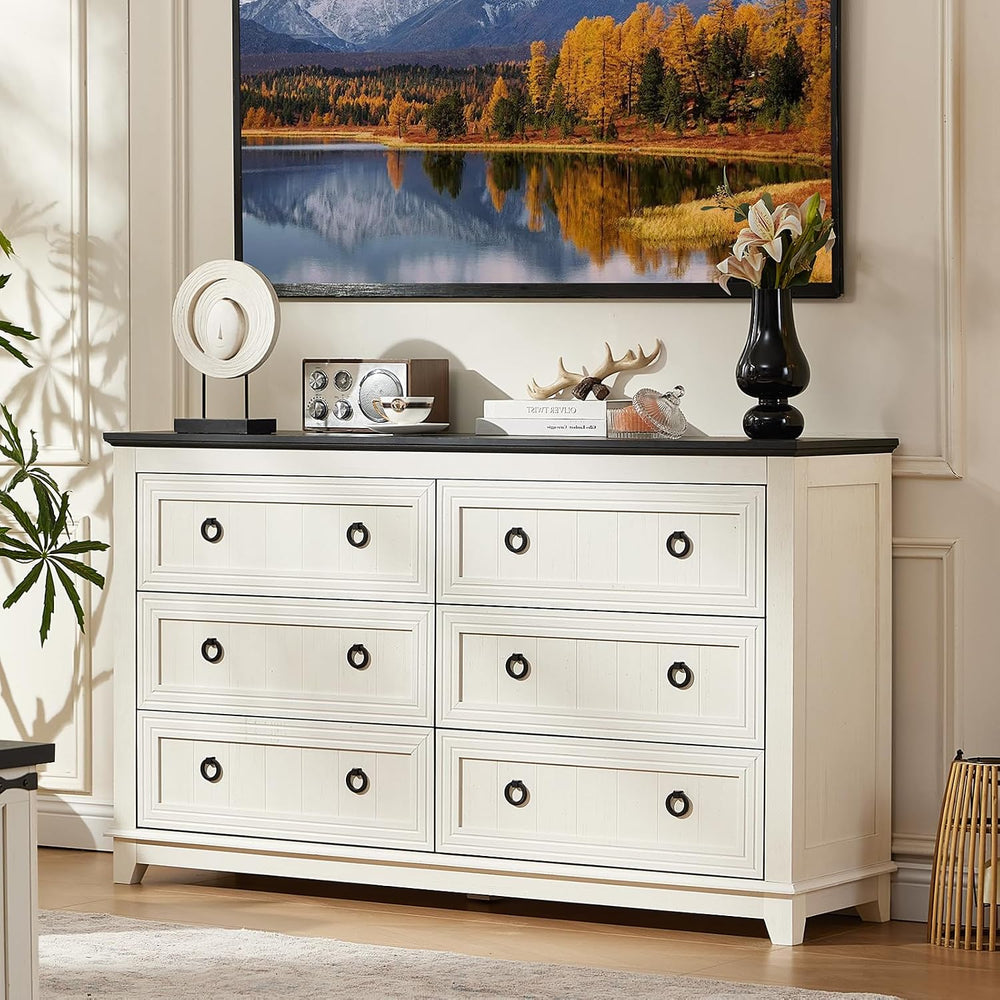 Joaxswe 54'' Dresser for Bedroom, Farmhouse 6 Drawers Dressers