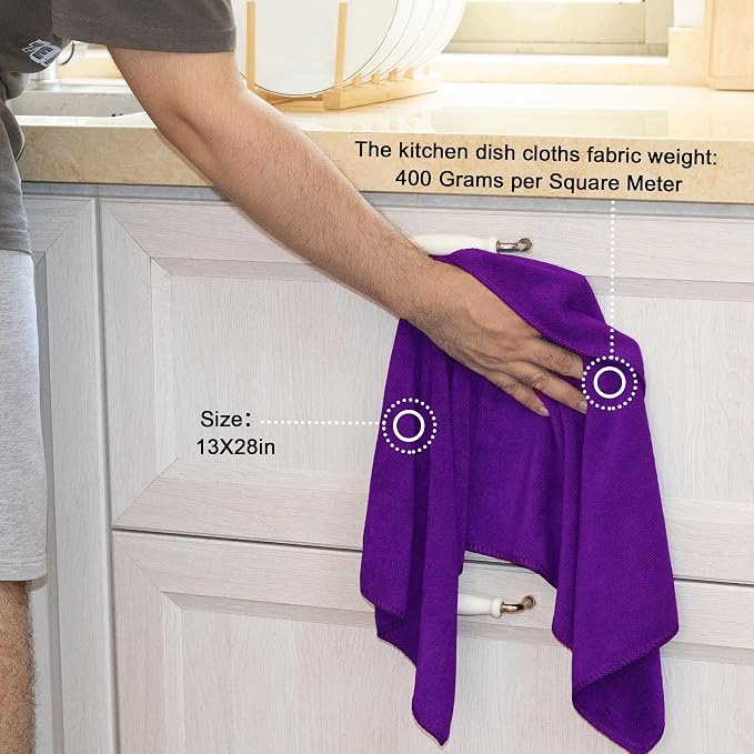 kimteny 13x28 Inches Kitchen Cloth Dish Towels, 400 GSM Premium Dishcloths - Image 2