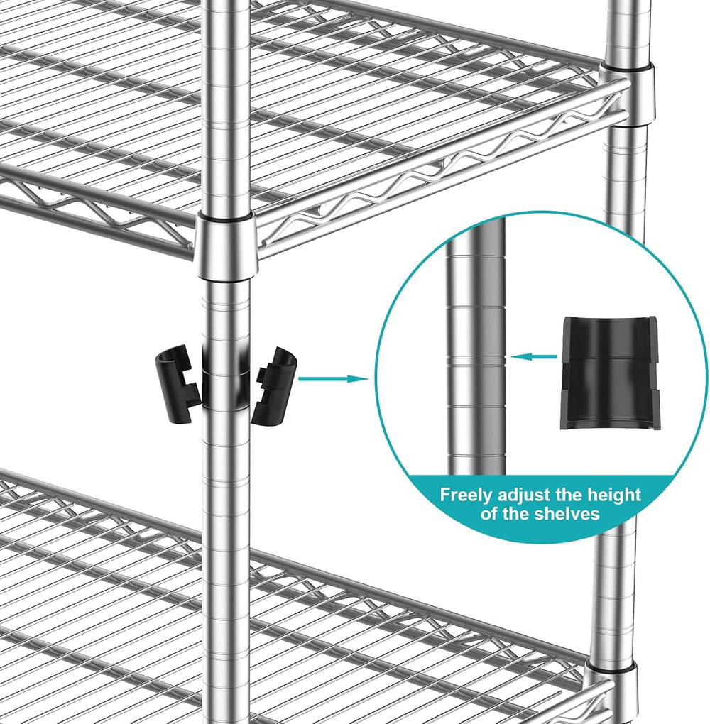 21"Depth Heavy Duty Wire Shelving Unit 3-Tier Metal Storage Shelves Adju...