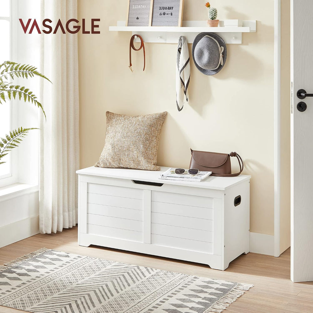 VASAGLE Storage Chest, 39.4 Inches Width Bench with 2 Safety Hinges