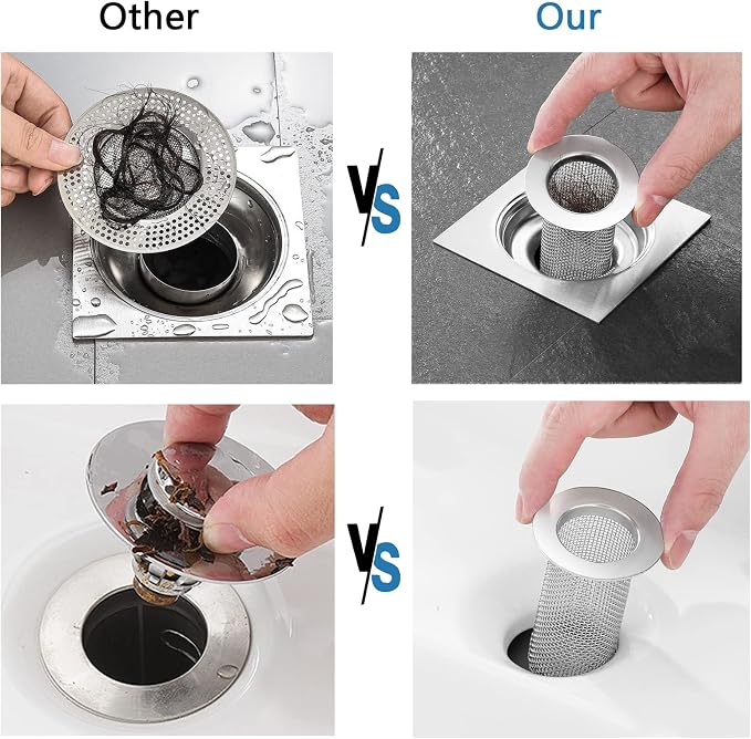 Resdenio Bathroom Sink Drain Strainer Stainless Steel, 2 Pack Floor Drain - Image 5