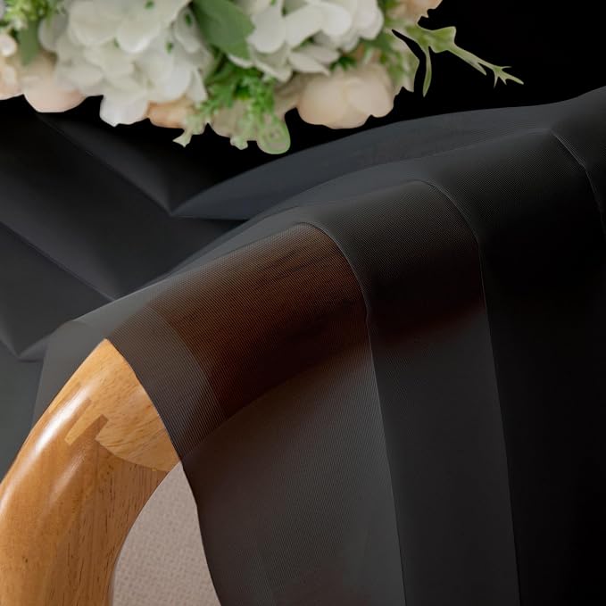 Chyhomenyc 2 Panels Solid Color Sheer Window Curtains 108 Inches Long, Elegant - Image 6