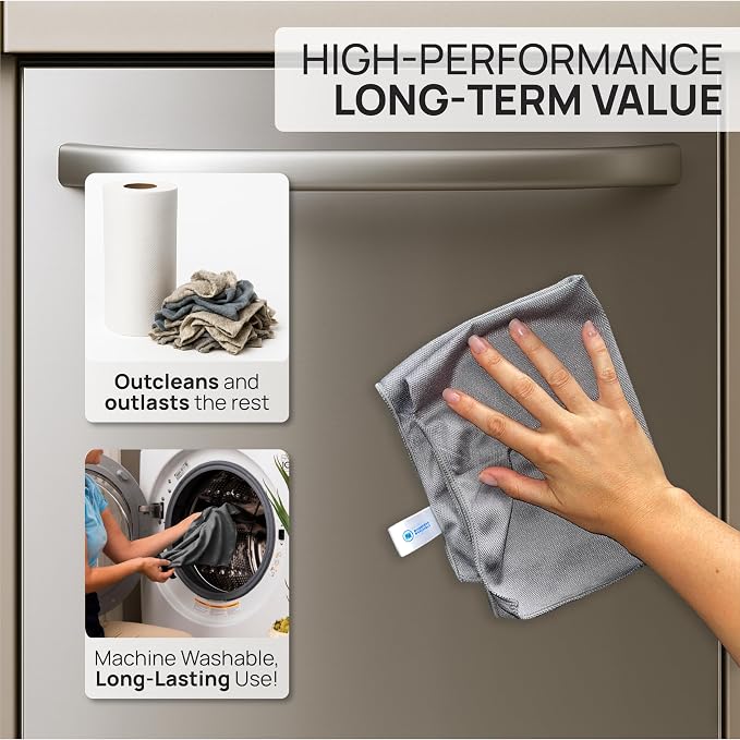 Claro Stainless Steel Cleaner Cloth 8-Pack – Microfiber Cleaning Cloths - Image 5
