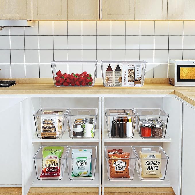Clear Plastic Storage Bins, Pantry Organizers & Storage Containers, Cabinet - Image 7