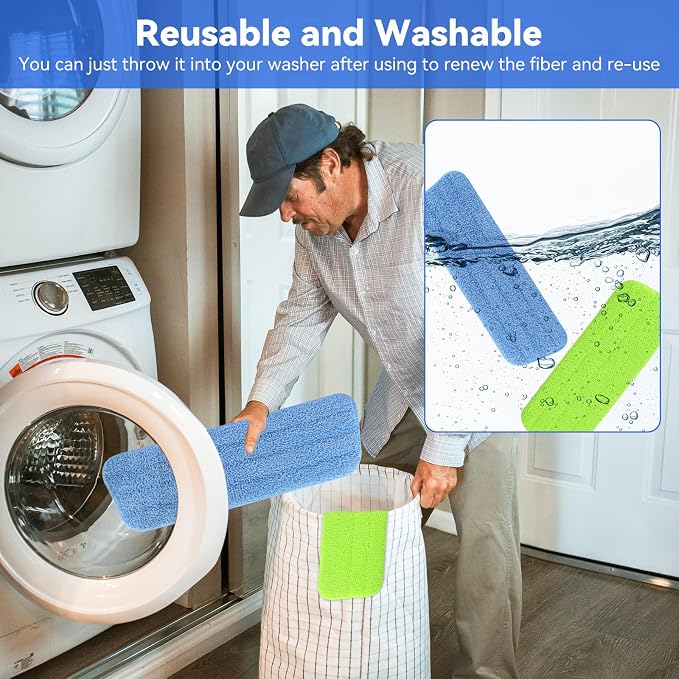 16.5 inch Microfiber Mop Pads for Rubbermaid Reveal Spray Mop and Any 16.5" - Image 4