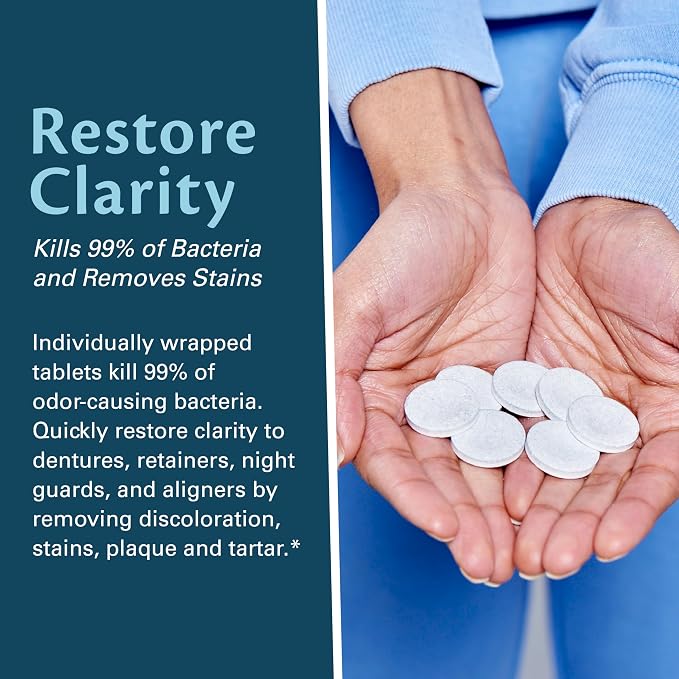 Retainer Cleanser Tablets Cleaner, Removes Odors Discoloration Stains and - Image 7