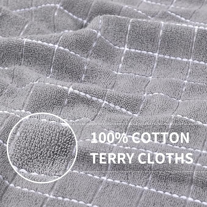 Homaxy 100% Cotton Terry Kitchen Towels, Checkered Designed, Soft and Super - Image 2
