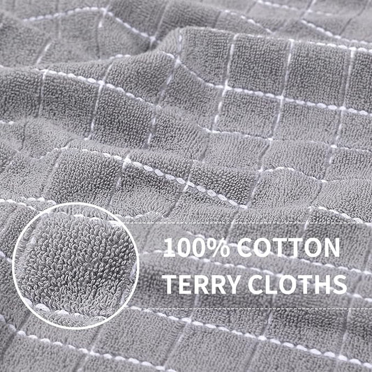 Homaxy 100% Cotton Terry Kitchen Towels, Checkered Designed, Soft and Super - Image 2