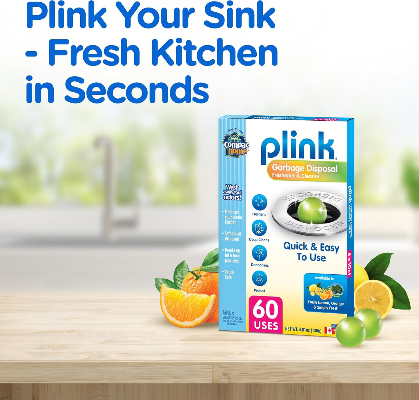 Compac Home [[60 Count]] Plink Garbage Disposal Cleaner and Deodorizer VALUE PACK - Assorted Scents