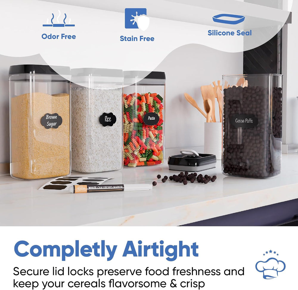 Chef's Path Airtight Food Storage Boxes with Labels - Kitchen Storage - F...