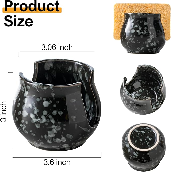 Kitchen Sponge Holder, Ceramic Dish Sponge Holder Kithen Sink Organizer - Image 4