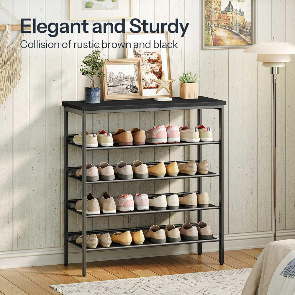 HOOBRO Shoe Rack for Entryway, 5-Tier Shoe Organizer with Adjustable Mesh She...