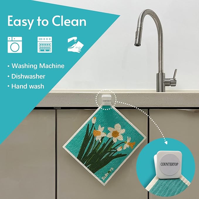 Swedish Dishcloths for Kitchen, 8 Pack Reusable Paper Towels - Image 4
