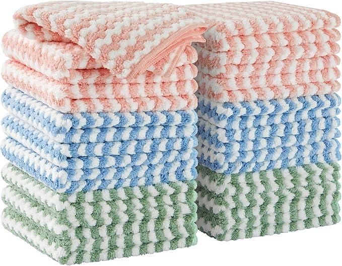 JOYMOOP 18 Pack Microfiber Cleaning Cloth, Kitchen Towels by JOYMOOP