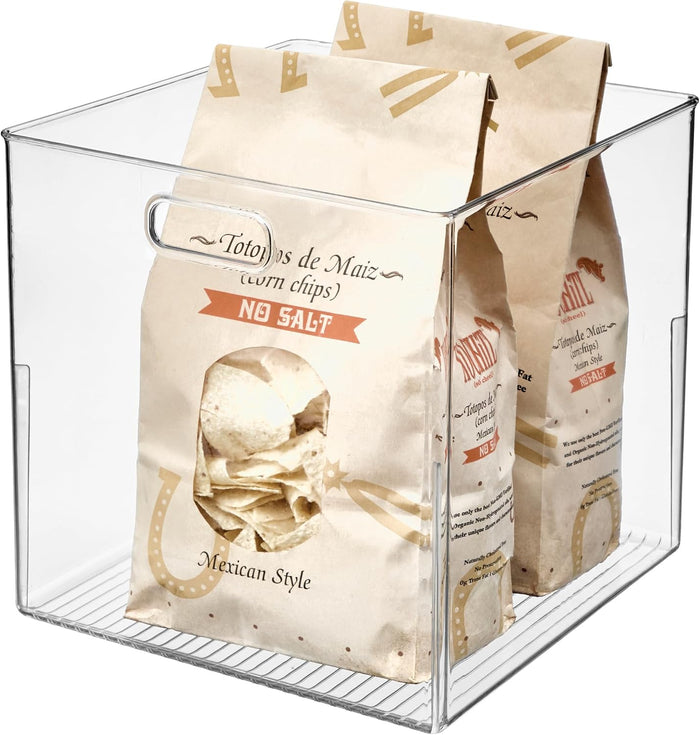 iDesign Large Cube Pantry Storage Bin Organizer, Clear
