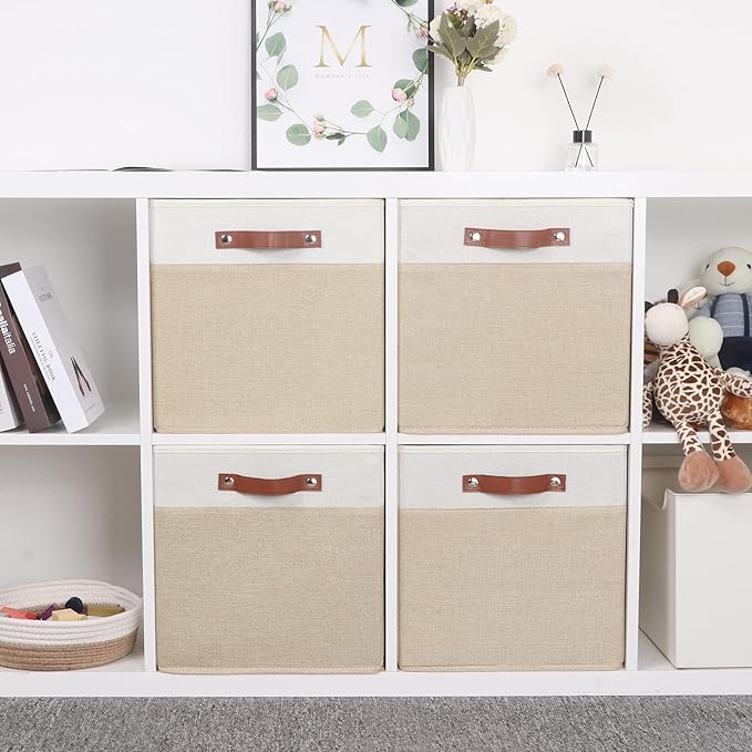 Temary Cube Storage Bins 13 Inch Fabric Storage Cubes Storage Baskets - Image 5