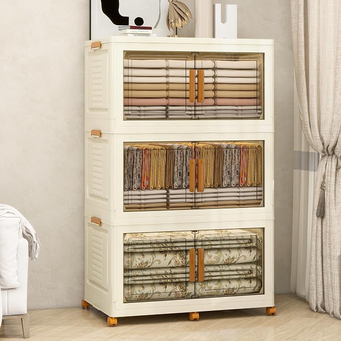 Plastic Stackable Storage Bins by Unknown