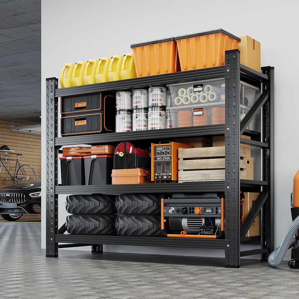 Yizosh 48" W Metal Garage Storage Shelves,Heavy Duty Adjustable Steel Or...