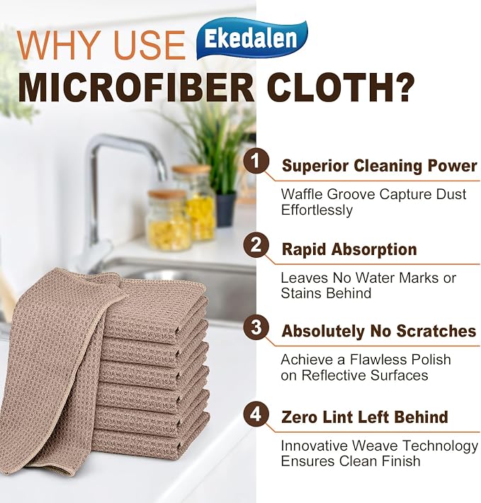 Microfiber Cleaning Cloth Waffle Weave - Image 2