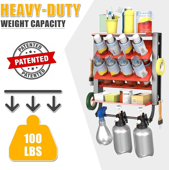 Ultrawall Spray Can Holder Rack, Heavy Duty Steel Wall Mounted Spray Bottle - Image 4