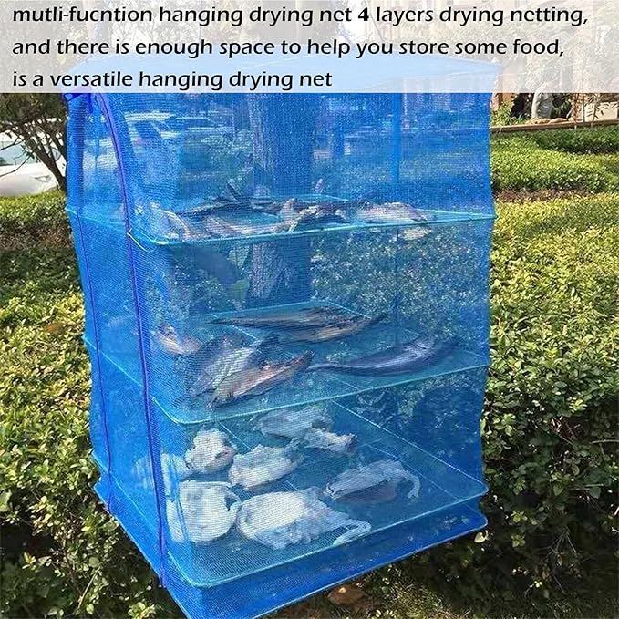Drying Rack 4 Layers Folding Mesh, Foldable Nylon Netting, Hanging Drying Net - Image 2