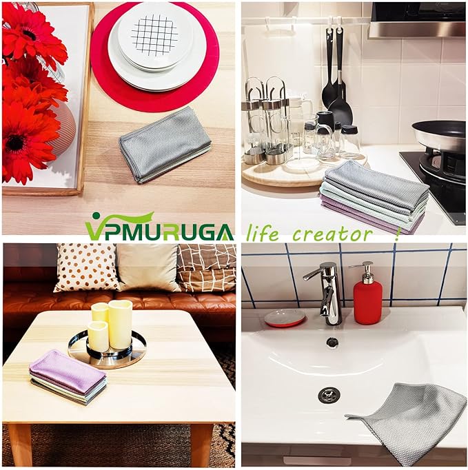 Streak Free Lint Free Microfiber Window Cleaning Cloth, Best Glass Car Shiny - Image 6