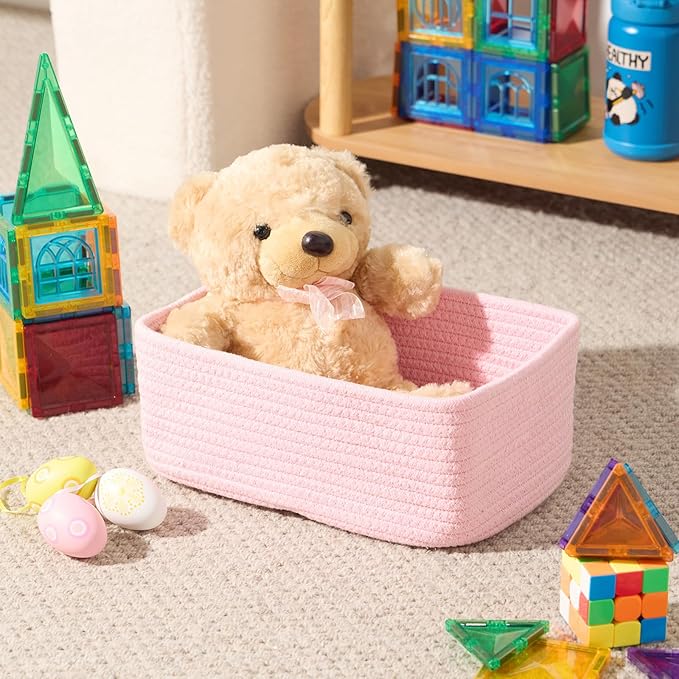 Small Storage Baskets for Organizing | Closet Organizer Bins | Shelf Toy Basket - Image 4